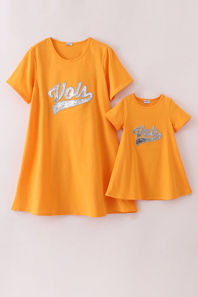 Orange tennessee vlos glitter dress