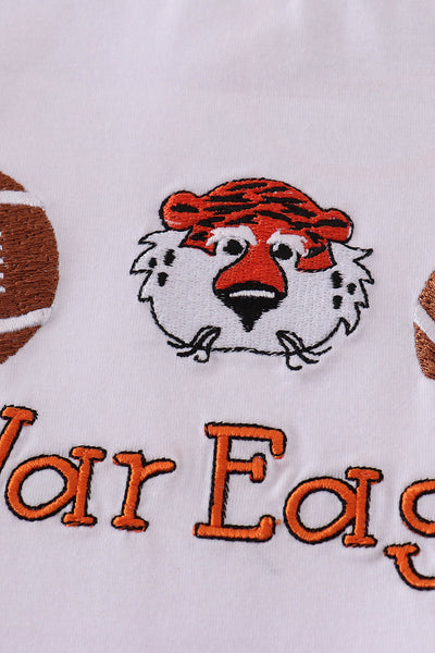 White Auburn war eagle embroidery set