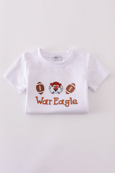 White Auburn war eagle embroidery set