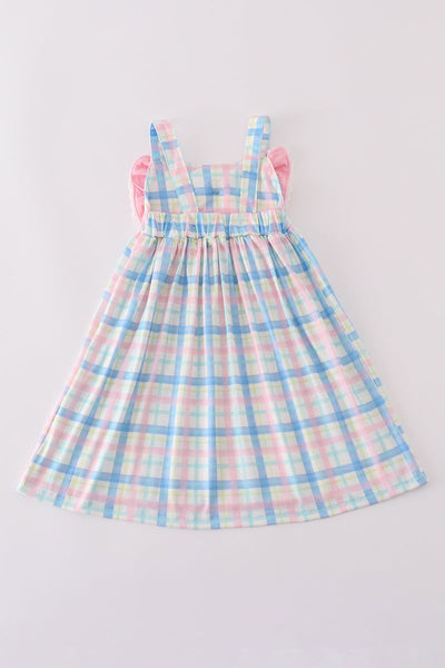 Pink plaid bow dress