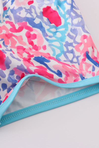 Tropical Sunset Waves swim trunks