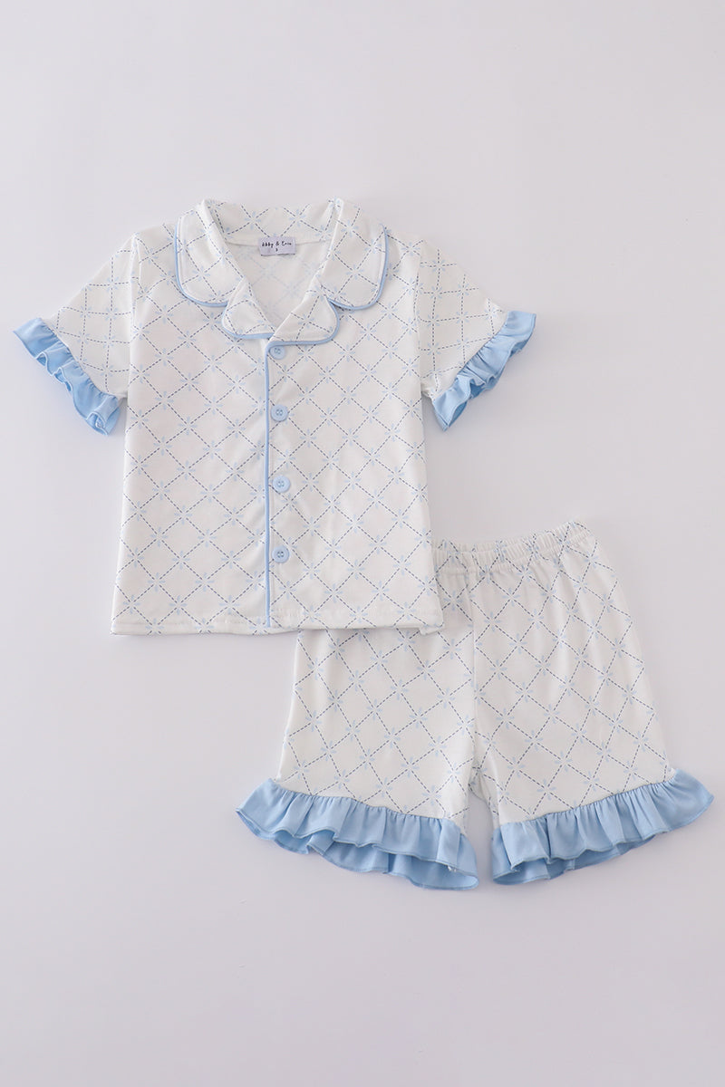 Blue classic lattice charm pajamas set