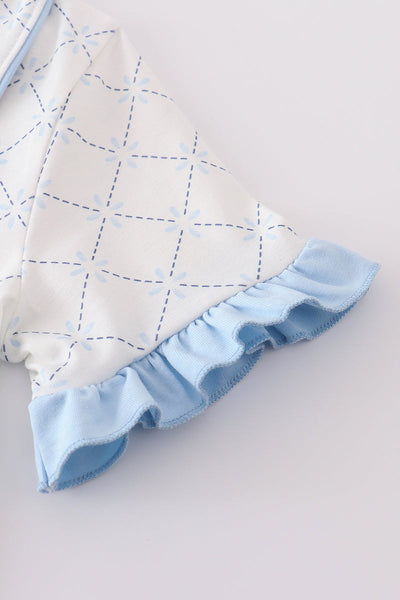 Blue classic lattice charm pajamas set