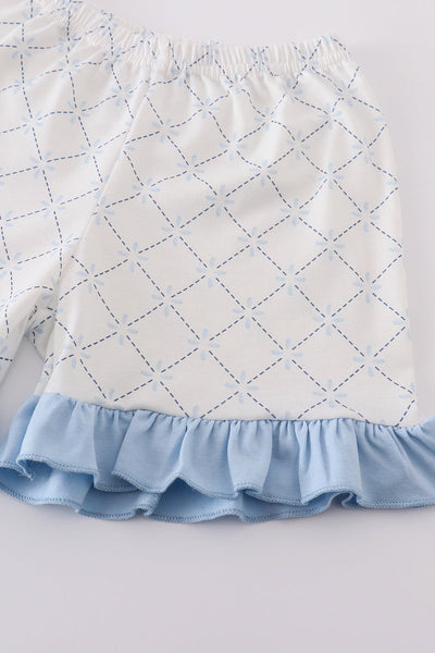 Blue classic lattice charm pajamas set