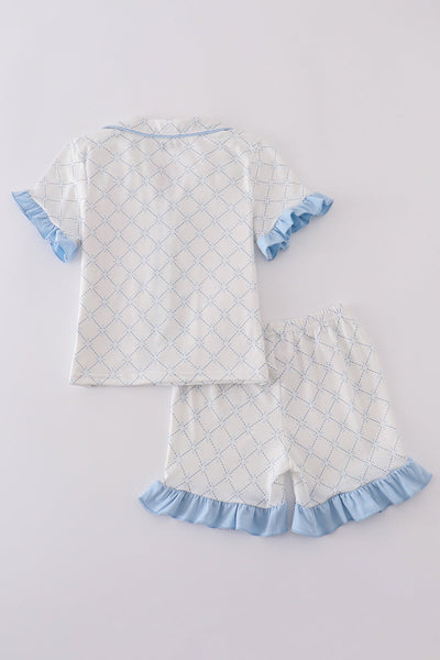 Blue classic lattice charm pajamas set
