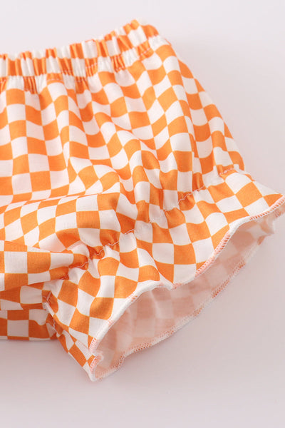 Orange Tennessee GO VOLS embroidery smocked bloomer set
