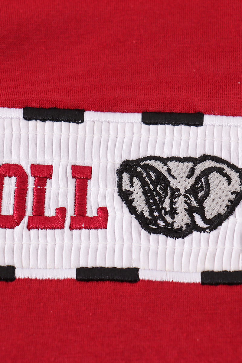 Maroon Alabama Roll Tide embroidery smocked shorts set