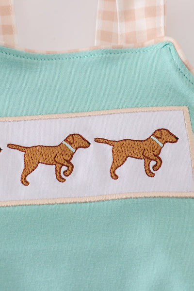 Mint hunting puppy embroidery bubble