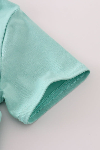 Mint hunting puppy embroidery top