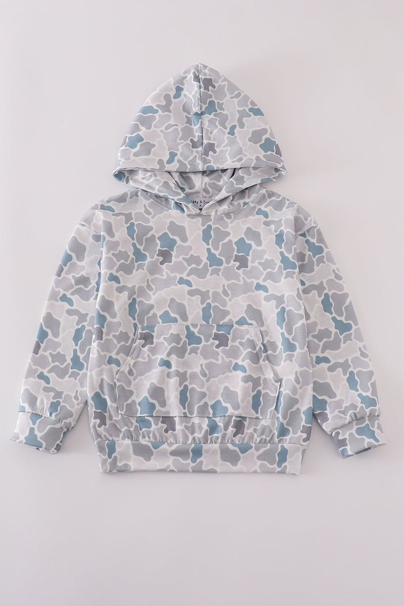 White camouflage print hoodie
