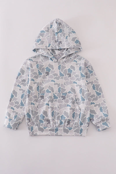White camouflage print hoodie