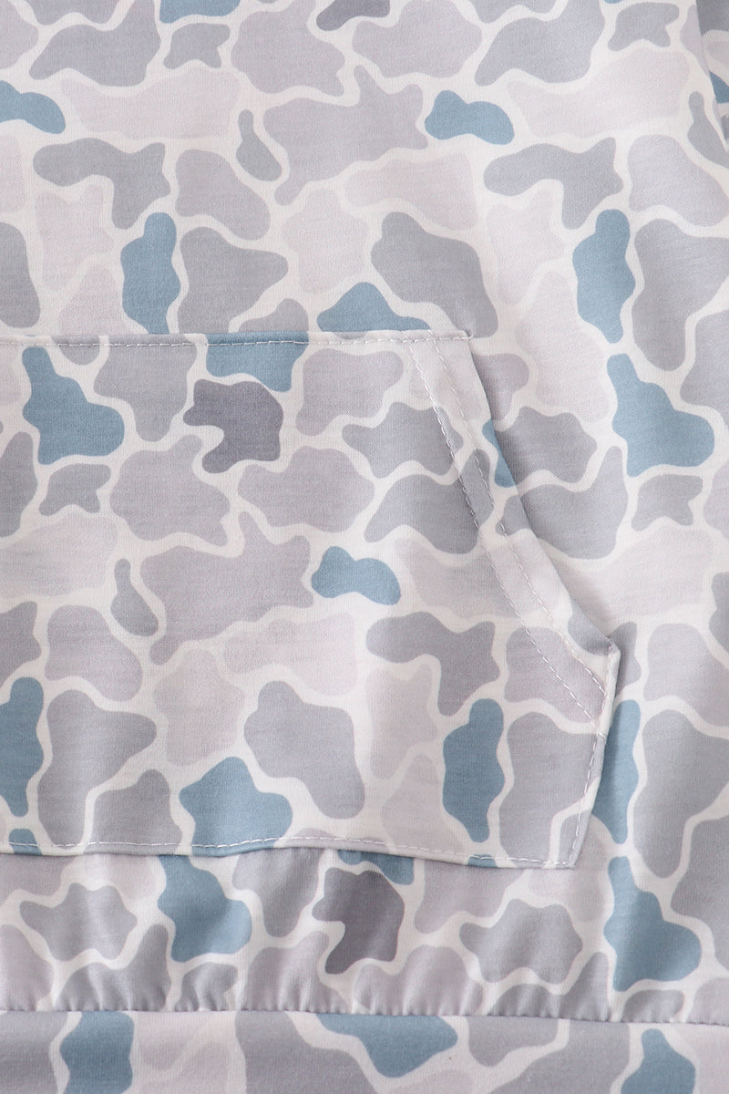 White camouflage print hoodie