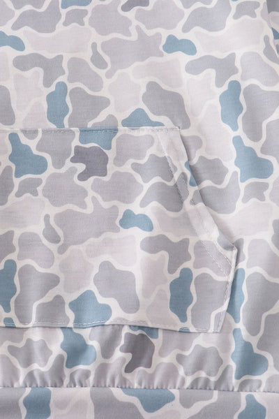 White camouflage print hoodie