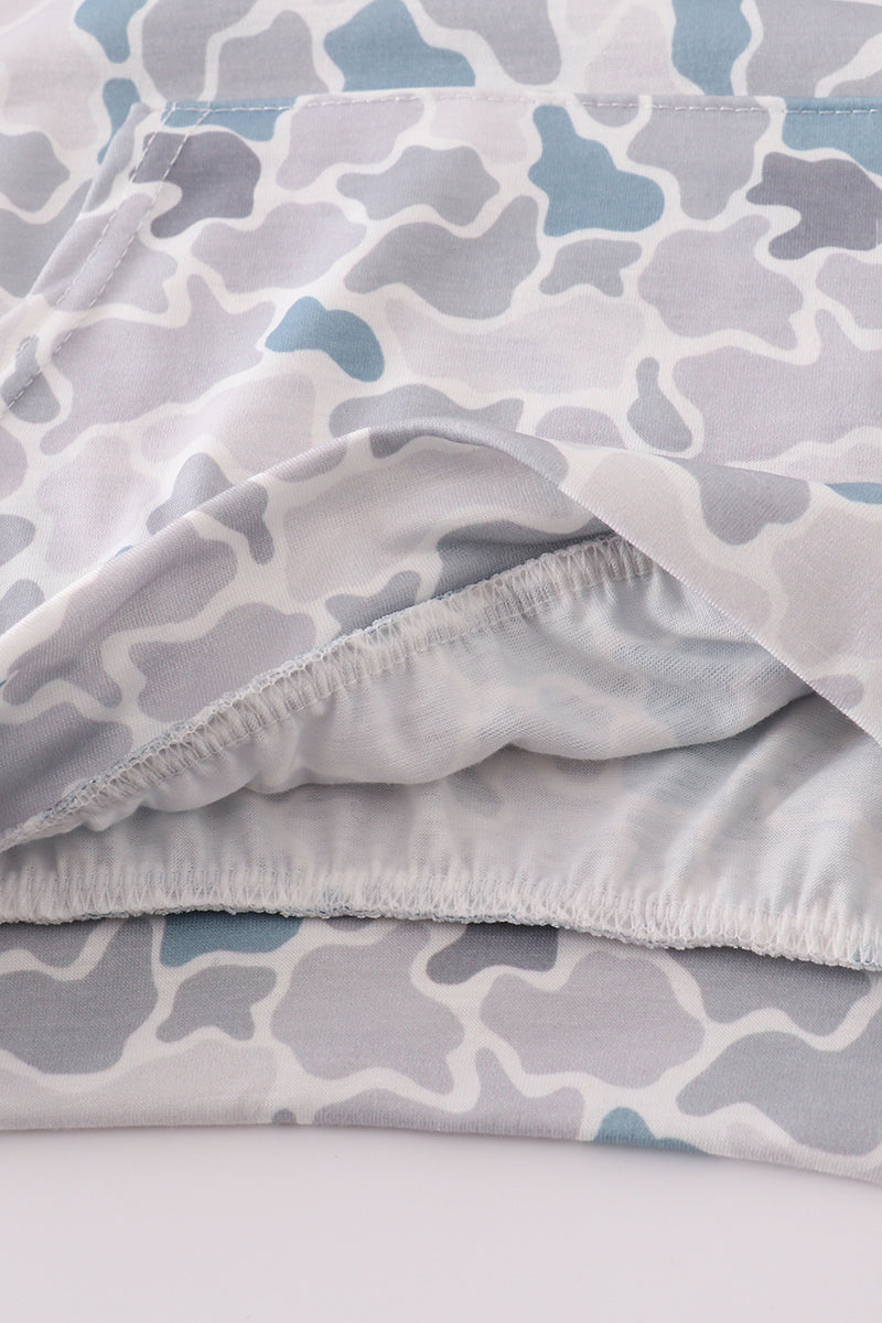 White camouflage print hoodie