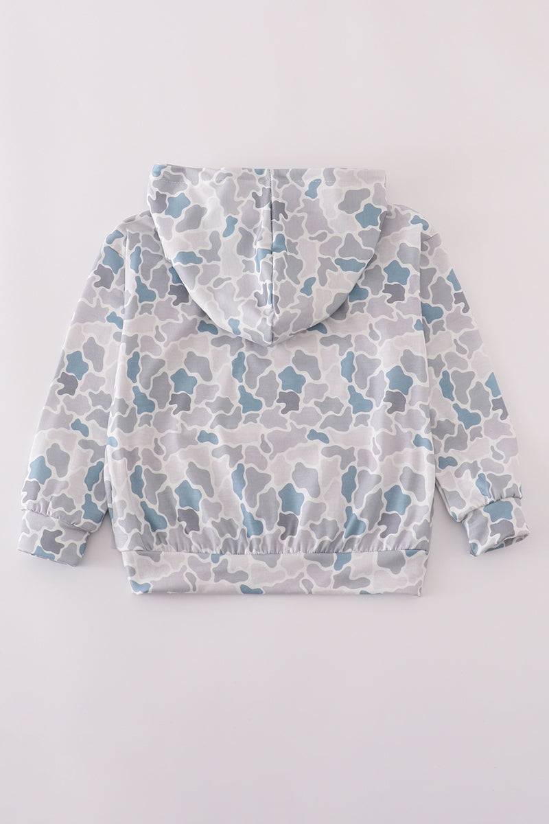 White camouflage print hoodie