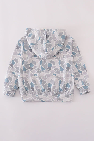 White camouflage print hoodie