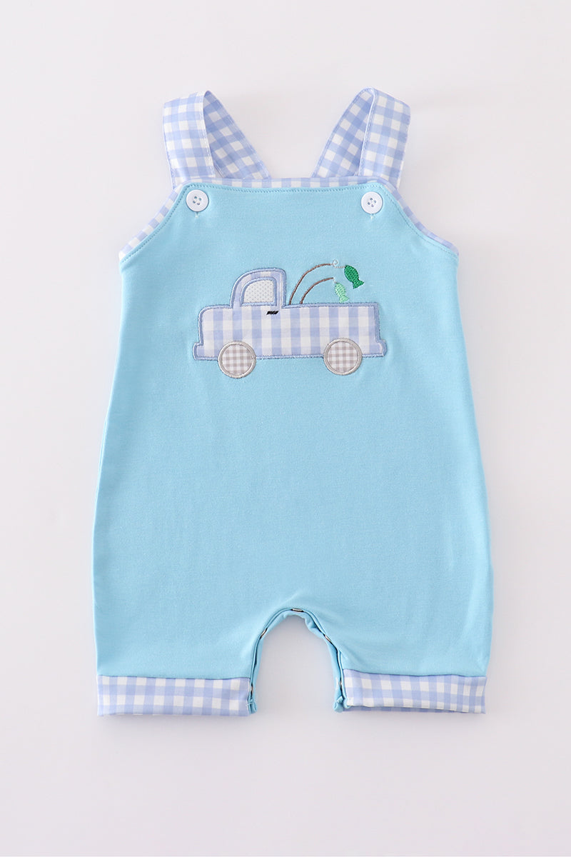 Blue truck fishing applique jonjon