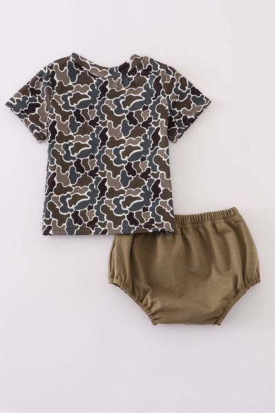 Camouflage duck embroidery bloomer set