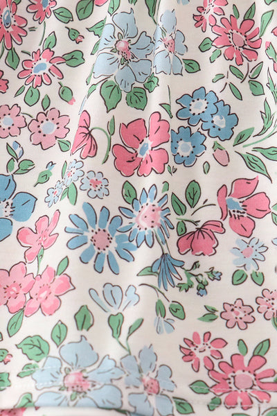 Vintage floral print ruffle bloomer set