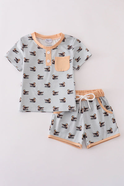 Duck print shorts set