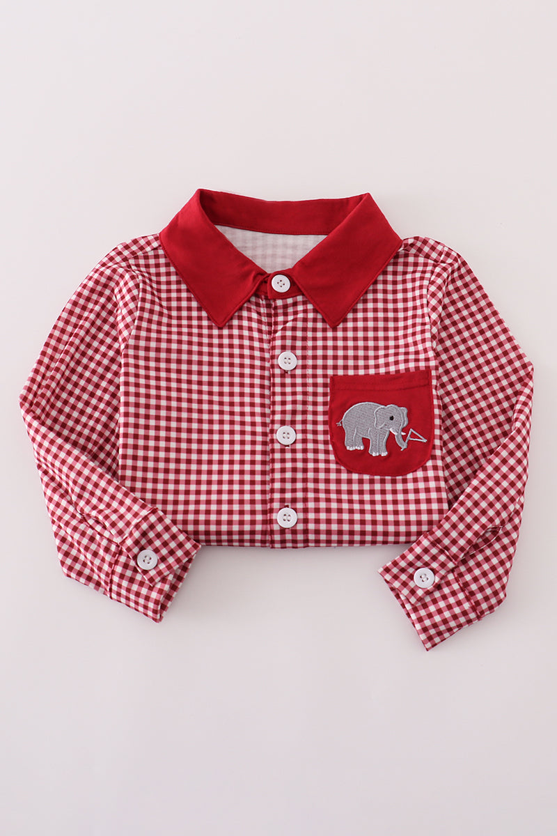 Alabama roll tide elephant embroidery button down shirt 8 Years Alabama roll tide elephant embroidery button down shirt 8 Years