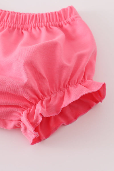 Pink bow tie pumpkin print bloomer set