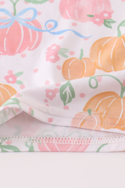 Pink pumpkin bamboo pajamas set