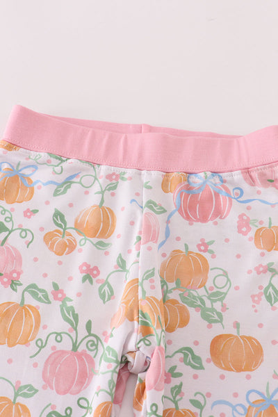 Pink pumpkin bamboo pajamas set
