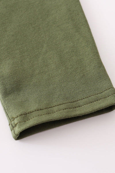 Forest hunting deer embroidery pants set