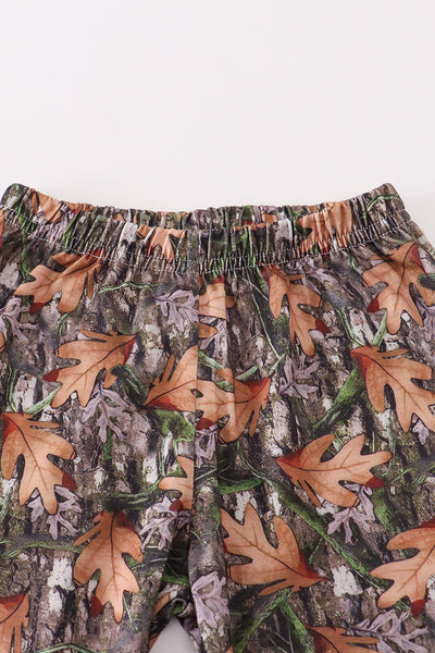 Forest hunting deer embroidery pants set