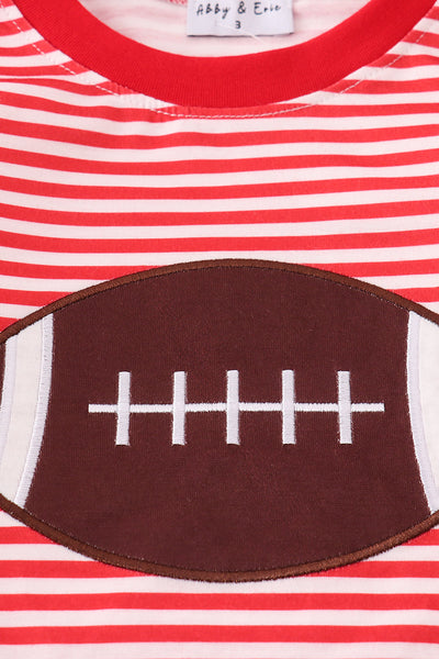 Red football applique top