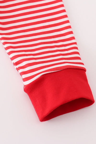 Red football applique top