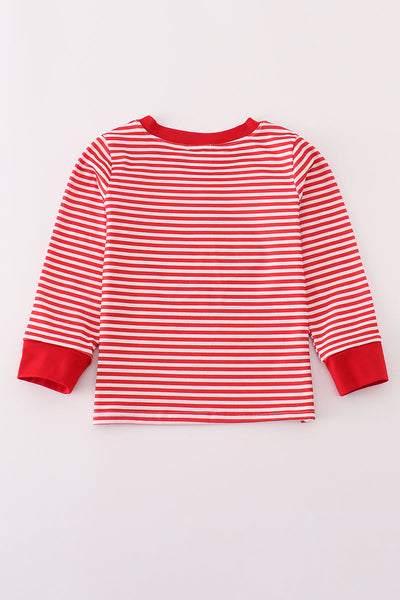 Red football applique top