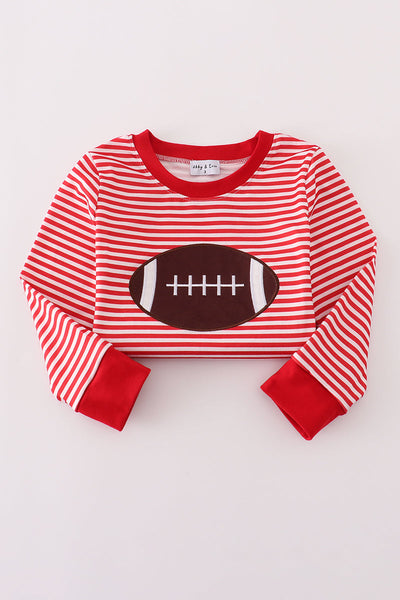 Red football applique top