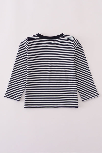 Navy football applique top