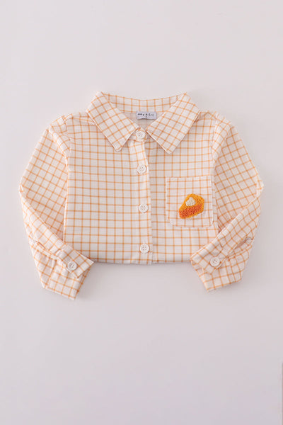 Cream sweet as pie french knot button down shirt