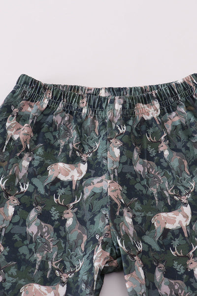 Camouflage hunting deer pajama set