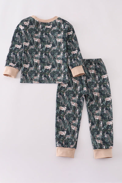 Camouflage hunting deer pajama set
