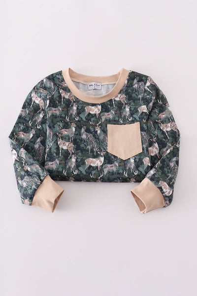 Camouflage hunting deer pajama set
