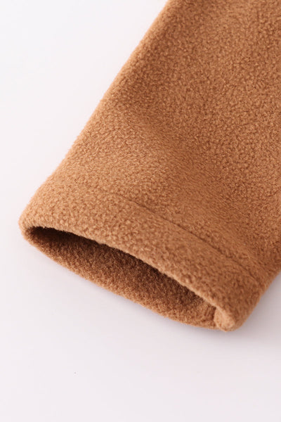Brown bow fleece velcro hoodie