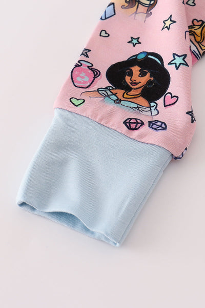 Pink princess bamboo pajamas romper