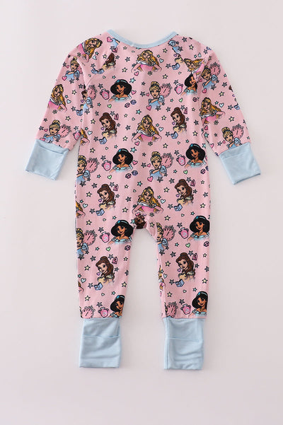 Pink princess bamboo pajamas romper