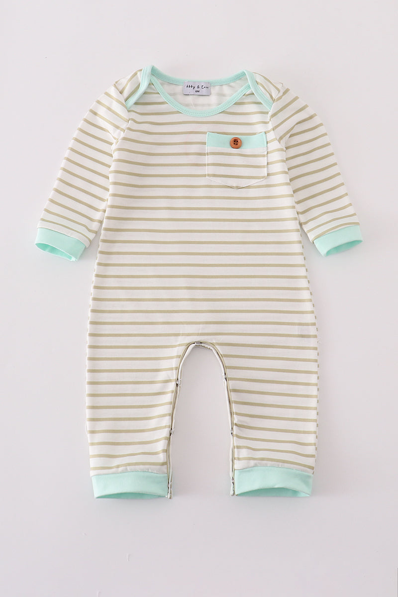 Khaki stripe romper