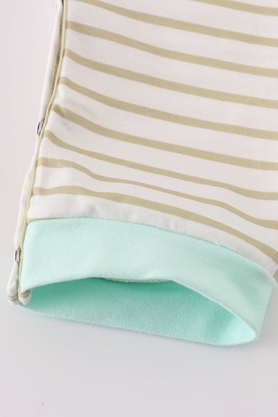 Khaki stripe romper
