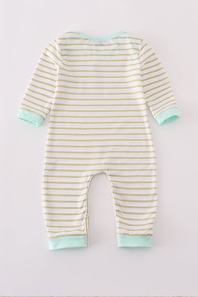 Khaki stripe romper