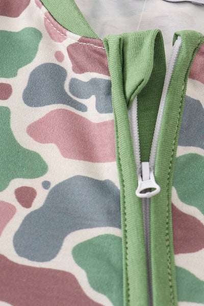 Camouflage print romper