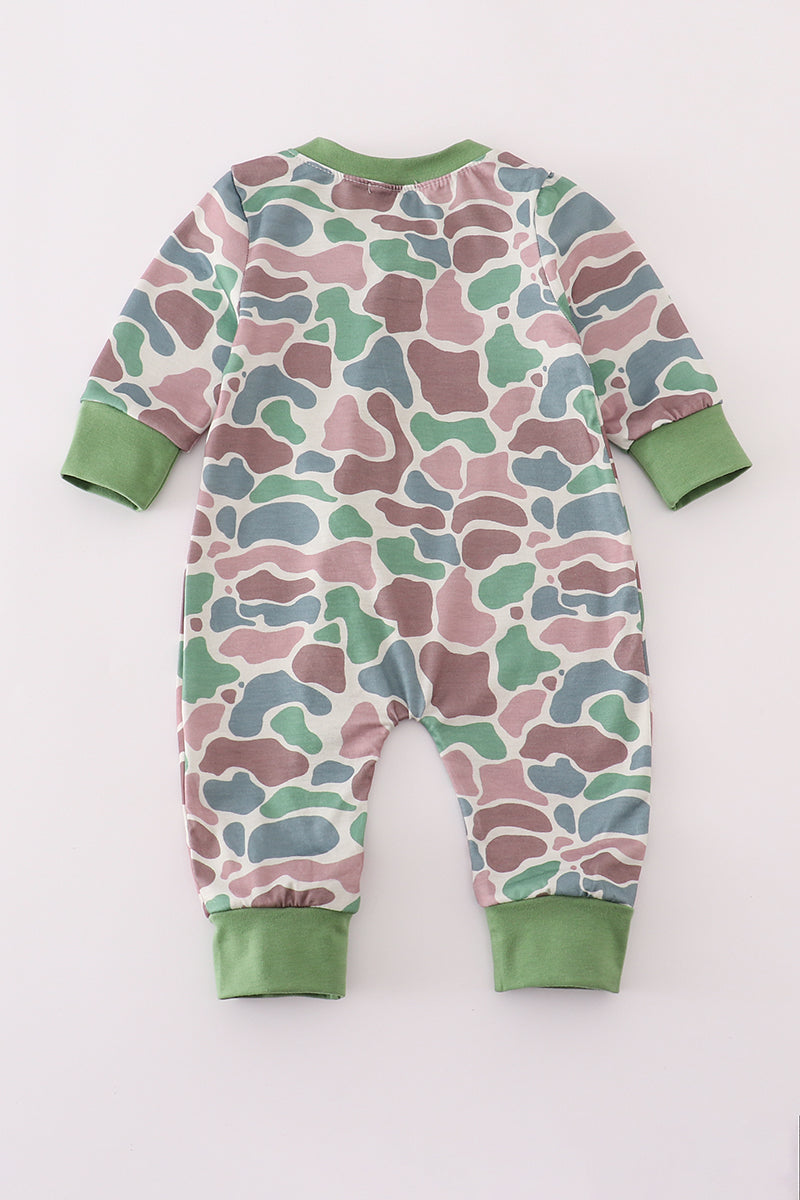 Camouflage print romper