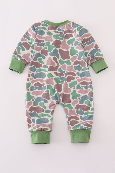 Camouflage print romper