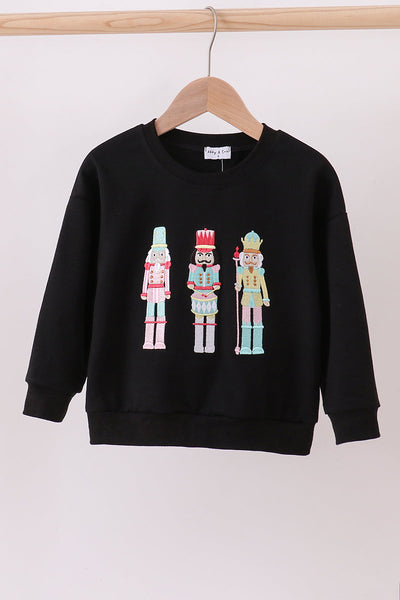 Black nutcracker embroidery mom &me top