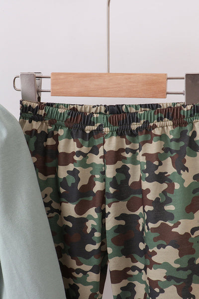 Camouflage santa claus applique ruffle pants set